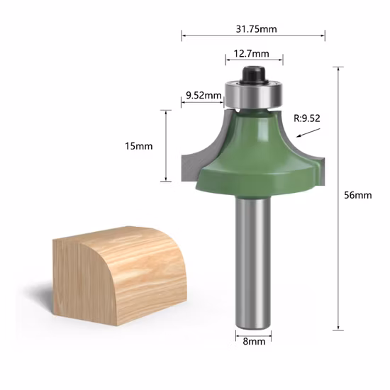 1/4 Schaft 6 mm Fräser-Set, Sechskantschraube, Kev-Loch-Bits, Millina-Fräser für die Holzbearbeitung